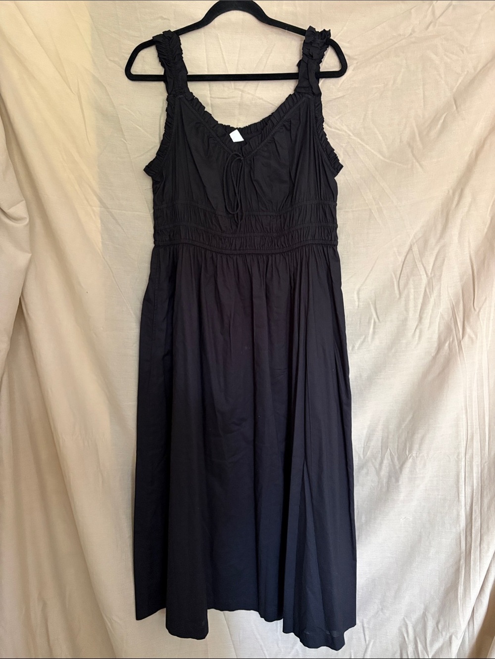 Old Navy Black Ruffle Strap Midi Dress